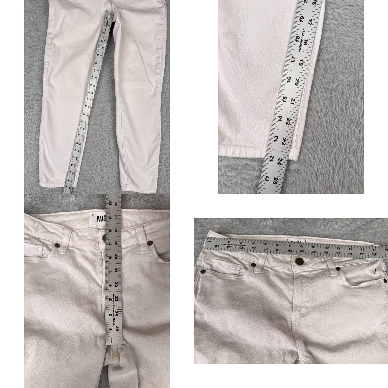 Anthropologie VINTAGE Anthropologie Paige Skinny Jeans Women 29 White Denim Crop Spring Summer Fall Winter Adult Slim Fit 5-Pocket Gu Size 29" - 8 Thumbnail