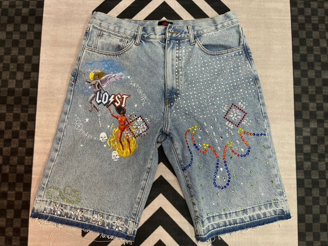 LOST INTRICACY Blue Denim Shorts Size US 34 / EU 50 - 1 Thumbnail