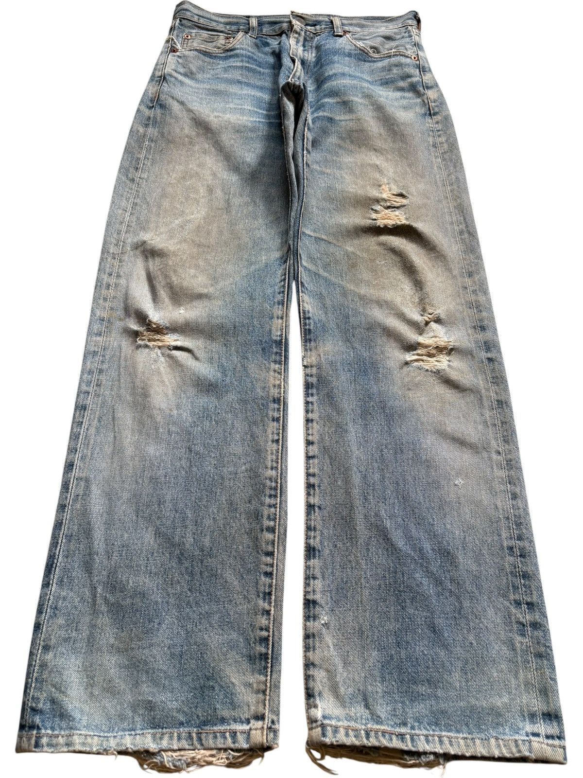 Levi's Vintage 80s Levis 502 Big E Selvedge Mud Wash Loose Jeans Size US 30 / EU 46 - 2 Thumbnail