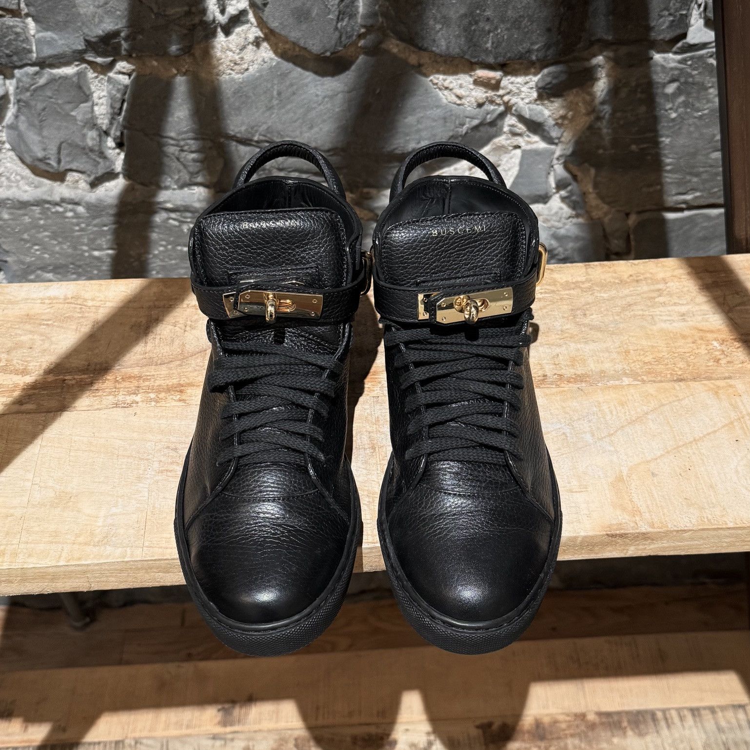 Buscemi Buscemi Black Leather 100MM High Top Sneakers Size US 9 / EU 42 - 3 Thumbnail