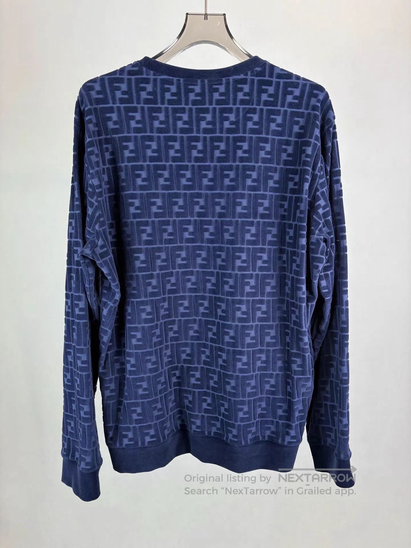 Fendi Blue Patterned Long Sleeve Sweatshirt. Size US L / EU 52-54 / 3 - 2 Thumbnail