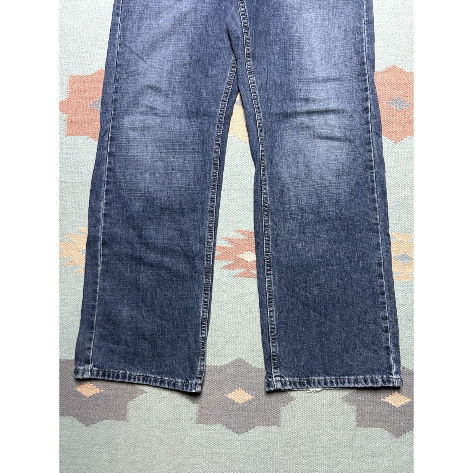 Lee VINTAGE Lee Jeans dungaree workwear dark wash denim baggy 33x32 Men Inseam 32 Straight Jeans 33 Blue Size US 33 - 5 Thumbnail