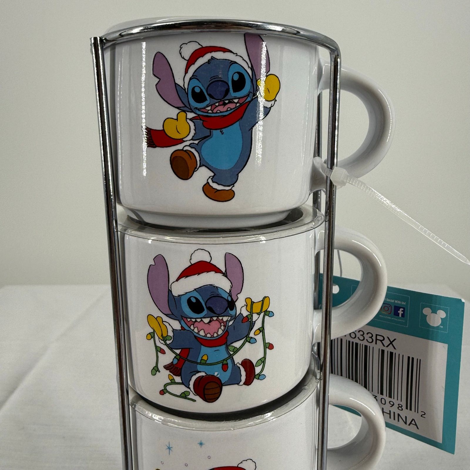 Disney NEW Disney Holiday Stitch Stacked Ceramic 3oz Espresso Mugs Size ONE SIZE - 4 Thumbnail
