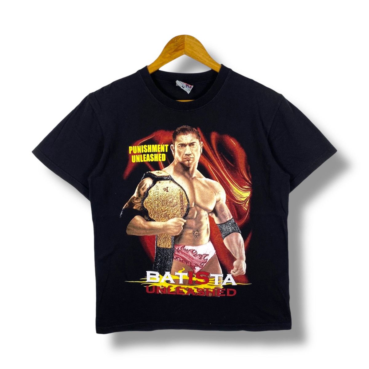 Vintage 00s BATISTA Unleashed Wwe Graphic Tee Shirt Medium