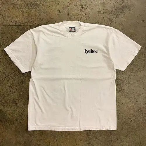 VIBE Casual washed retro lychee print white cotton t-shirt Size US L / EU 52-54 / 3 - 3 Thumbnail