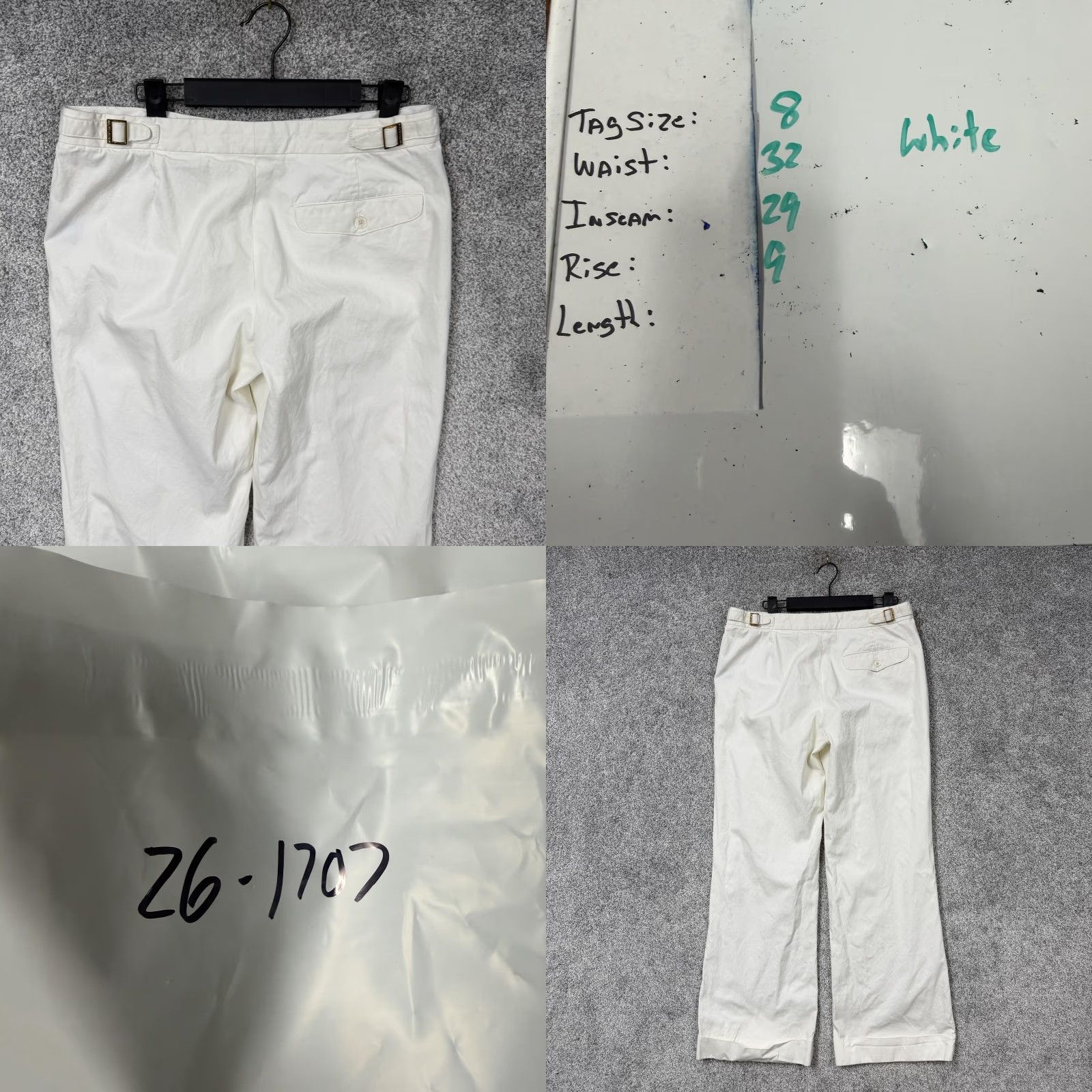 Ralph Lauren Ralph Lauren Golf Pants Womens 8 Chino White Cotton Twill Cuffed Pockets Adjustable Waist 32x29 Slim Casual Preppy Size 30" / US 8 / IT 44 - 9 Thumbnail