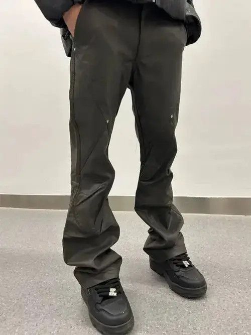 Jean Avant garde studded pu leather flare pants Size US 30 / EU 46 - 3 Thumbnail