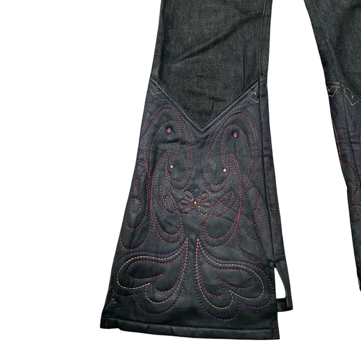Japanese Brand EXCLUSIVE CLUTCH Lace up Denim Flare Jeans Size 28" / US 6 / IT 42 - 8 Thumbnail