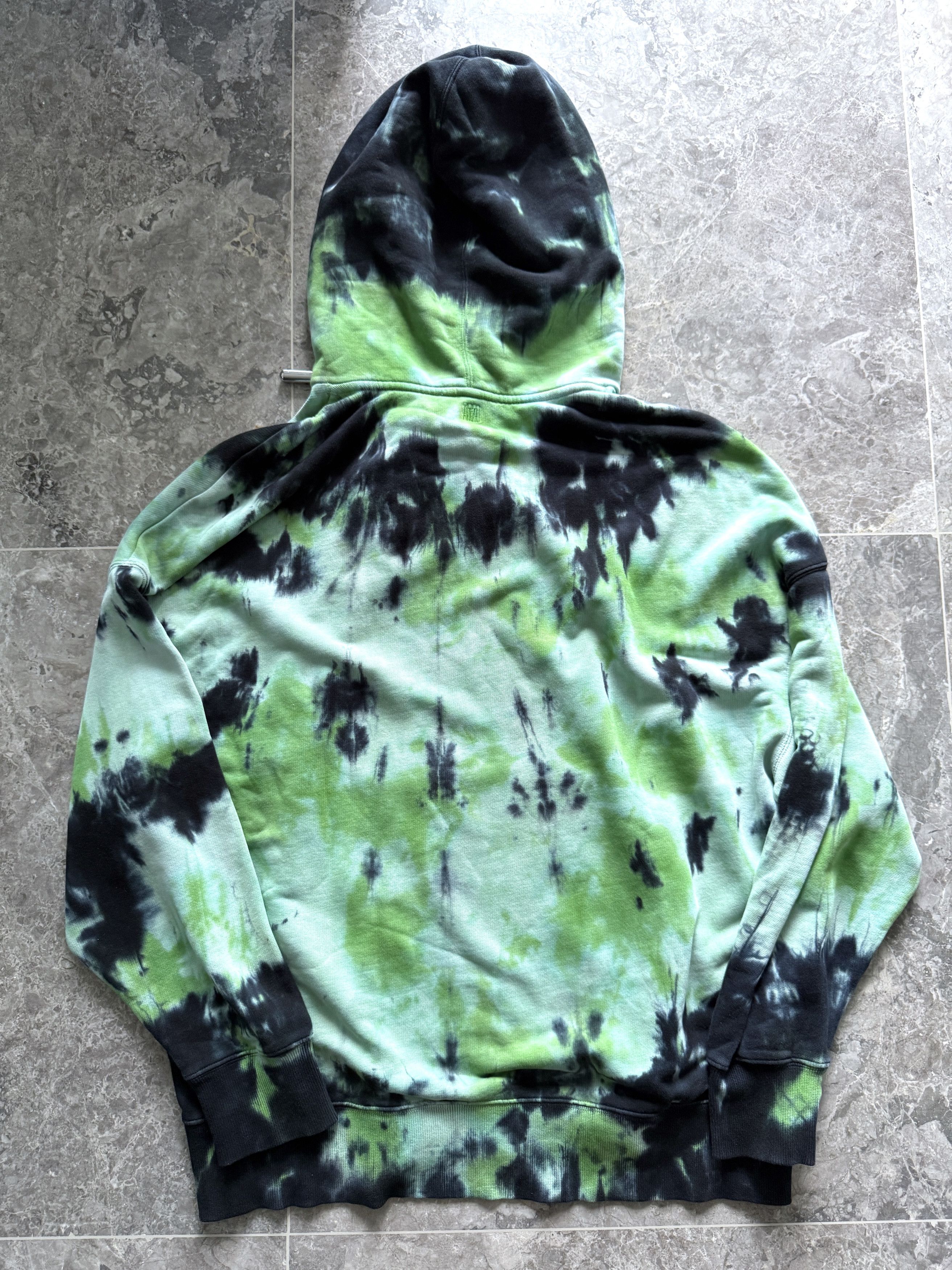 AMI USD410 AMI PARIS GREEN TIE-DYE COTTON HOODIE Size M / US 6-8 / IT 42-44 - 6 Thumbnail