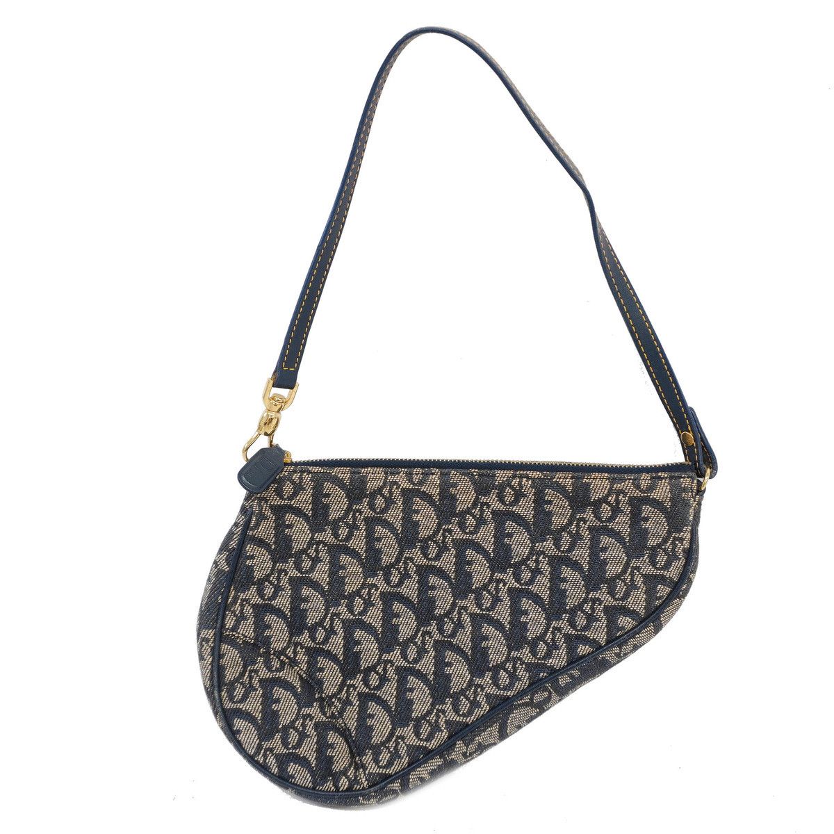 image of Dior Handbag Trotter Leather Navy in Blue, Women's
