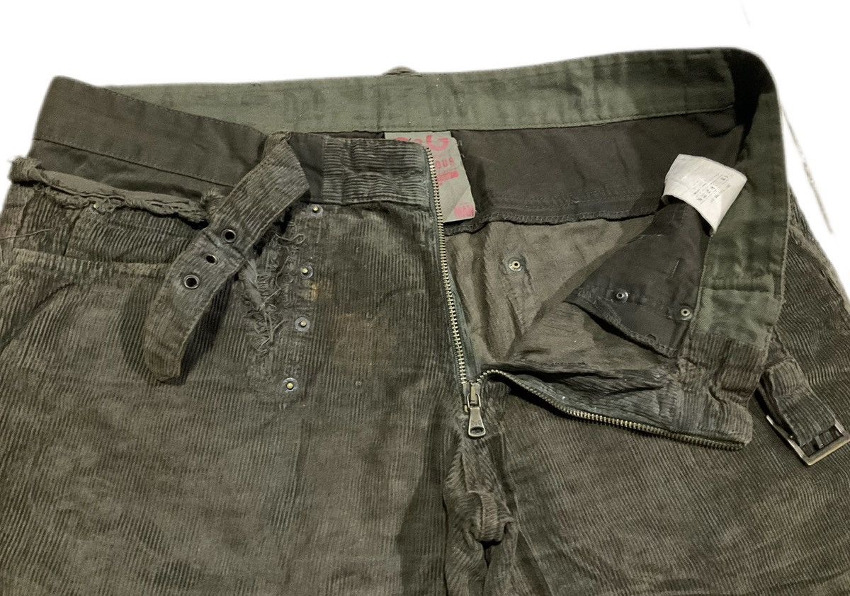 Dolce & Gabbana 🔥Y2K Archived D&G Frayed Corduroy Rebuild Pants Rivet Belt Size US 38 / EU 54 - 15 Thumbnail