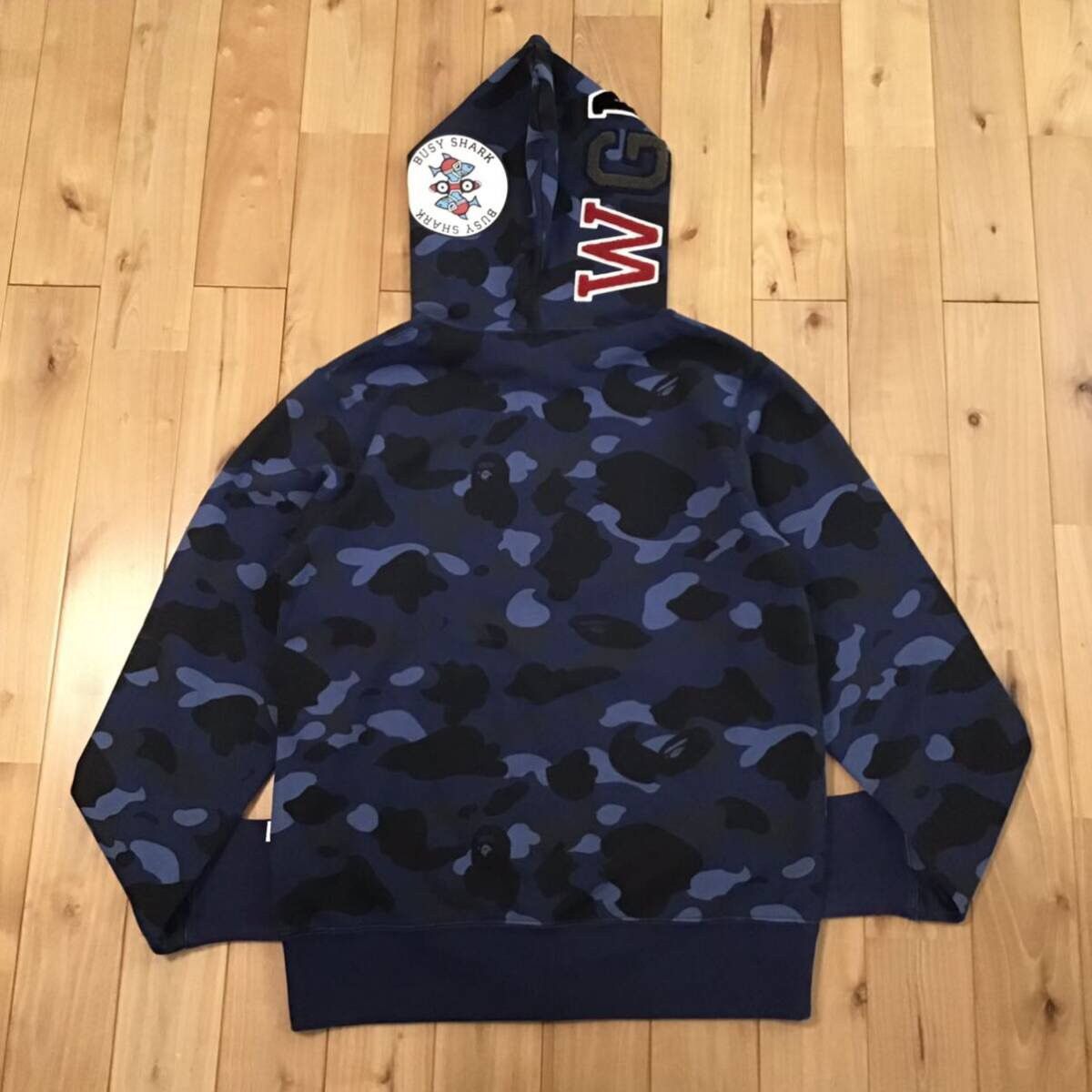 Bape BAPE Shark full zip hoodie blue camo a bathing ape Size US M / EU 48-50 / 2 - 3 Thumbnail