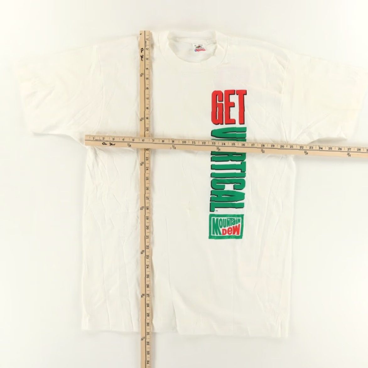 Fruit Of The Loom VINTAGE Mountain Dew Get Vertical Solid T-Shirt White Men XL Shirt Size US XL / EU 56 / 4 - 3 Thumbnail