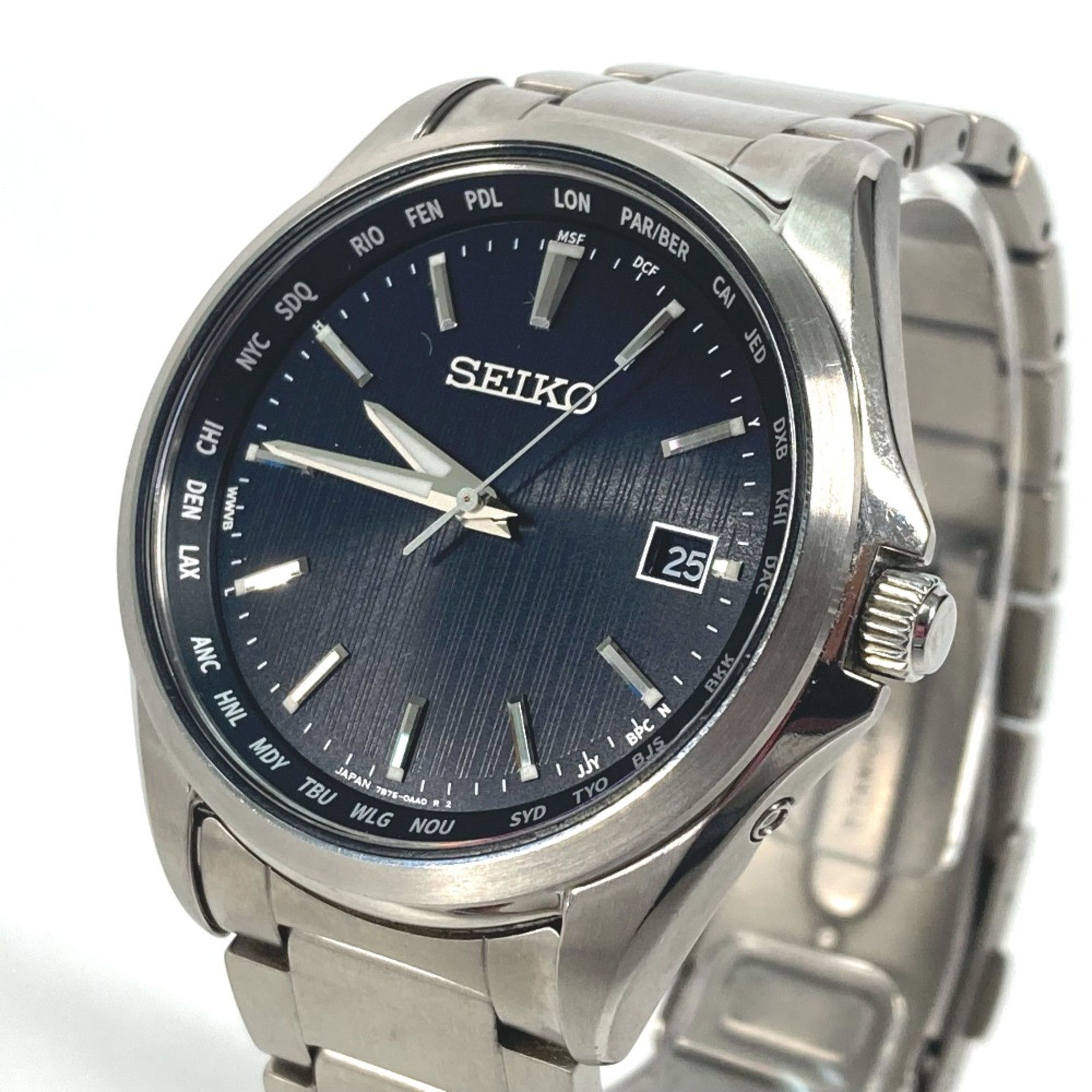 Seiko Seiko 7B75-0AA0 Seiko Selection watch Wristwatch Silver Black Size ONE SIZE - 1 Thumbnail