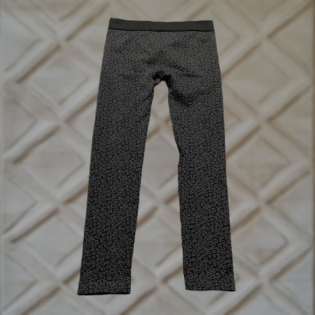George VINTAGE George Compression Leggings Womens M/L Black Gray Polka Athletic Active 28x25.5 Size 32" / US 10 / IT 46 - 1 Thumbnail