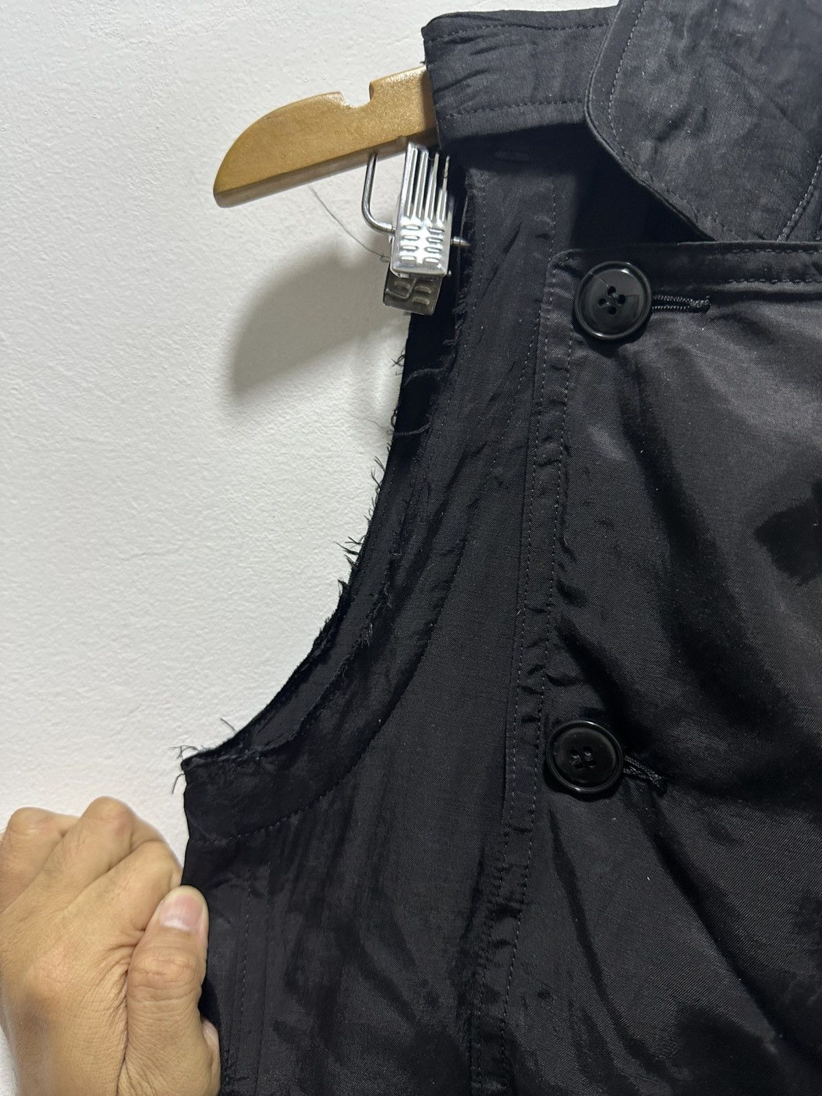 Y's × Yohji Yamamoto Y’s Yohji Yamamoto black double breasted vest with open back Size L / US 10 / IT 46 - 13 Thumbnail
