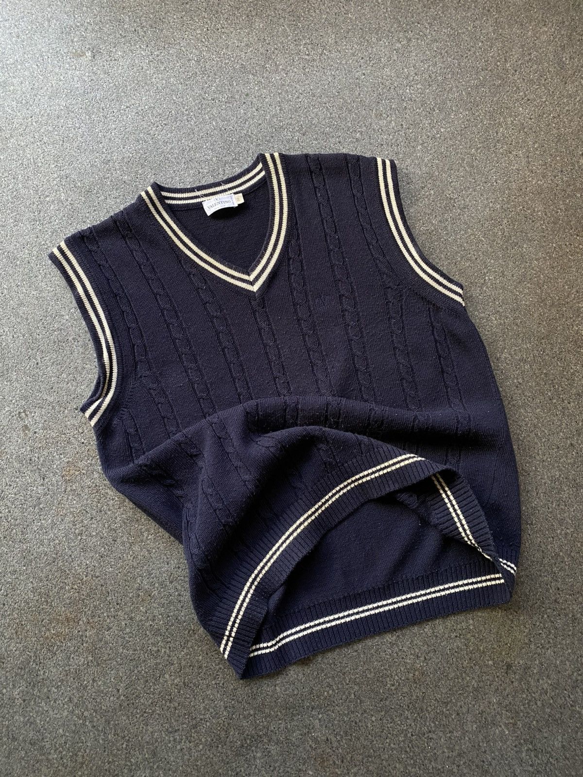 Valentino × Vintage Valentino Sweater Vest Ribbed Hem V Neck Pullover Size US M / EU 48-50 / 2 - 3 Thumbnail