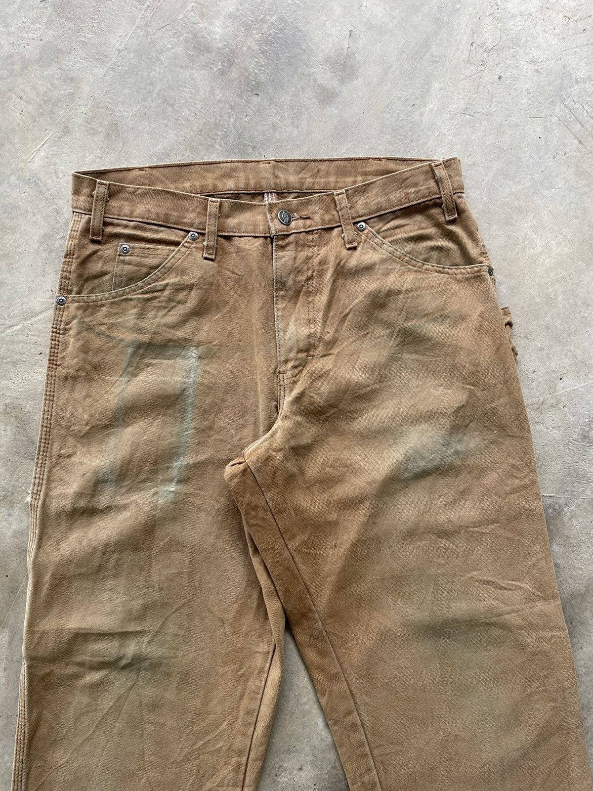 Dickies Vintage 90s Dickies Carpenter Distressed Canvas Straight Size US 33 - 4 Thumbnail