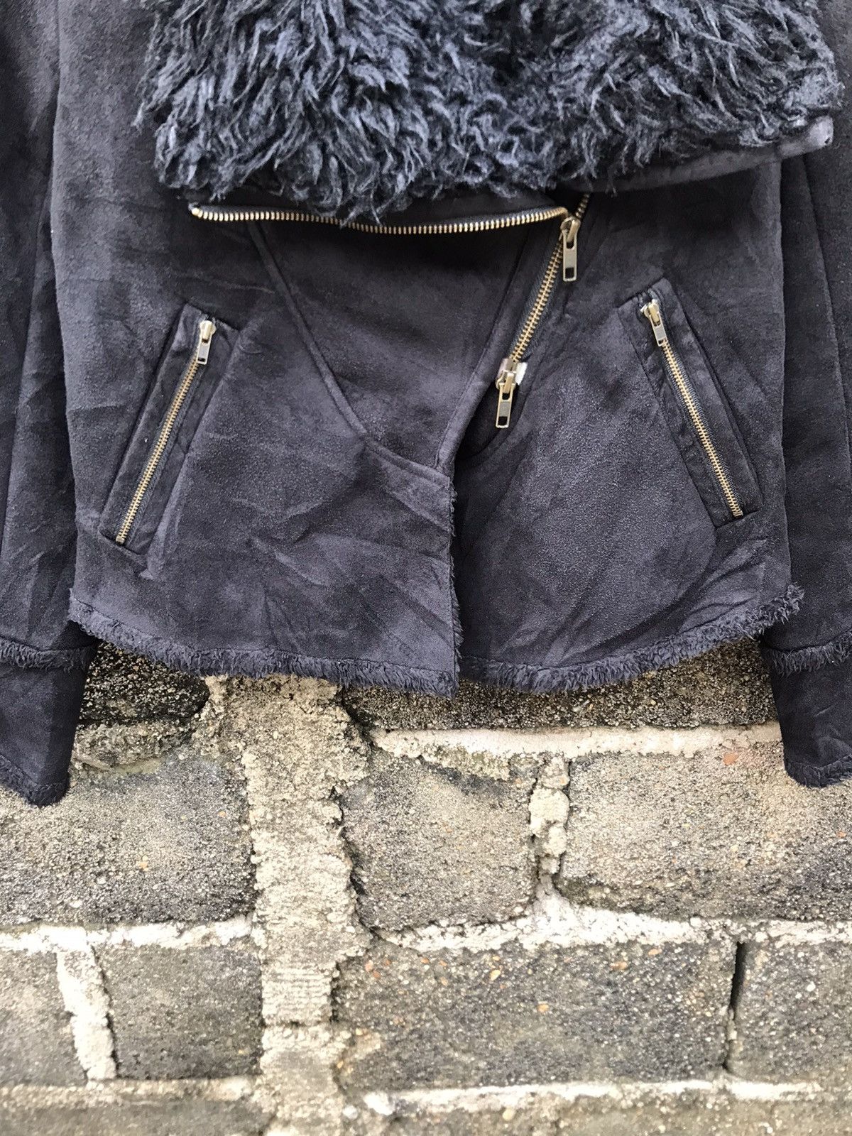 Japanese Brand 🔥Ehyphenworld Gallery Double Collar Fur Crop Jacket Size M / US 6-8 / IT 42-44 - 4 Thumbnail