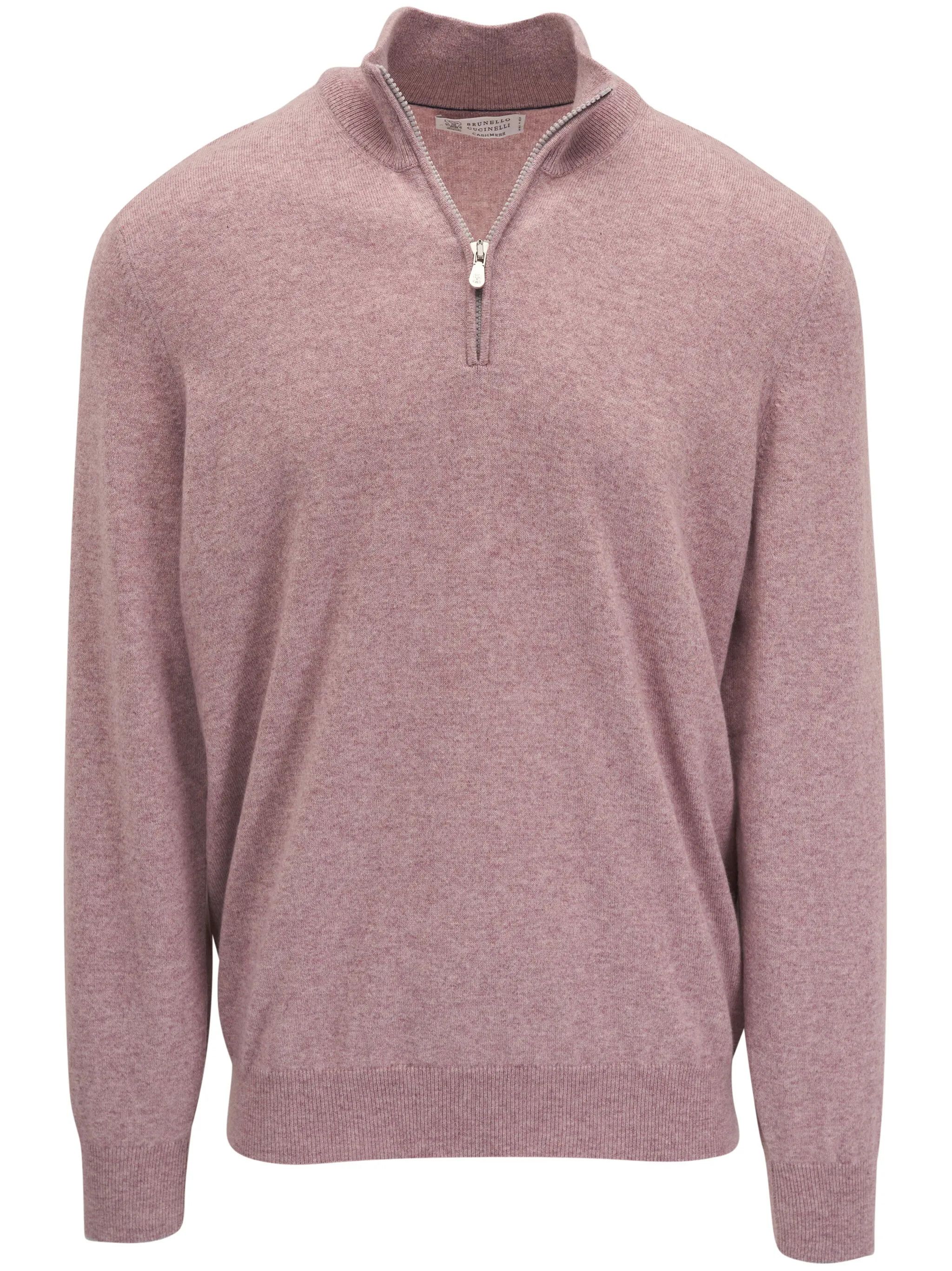 o1gr1nt0525 Half Zip Cashmere Pullover in Pink