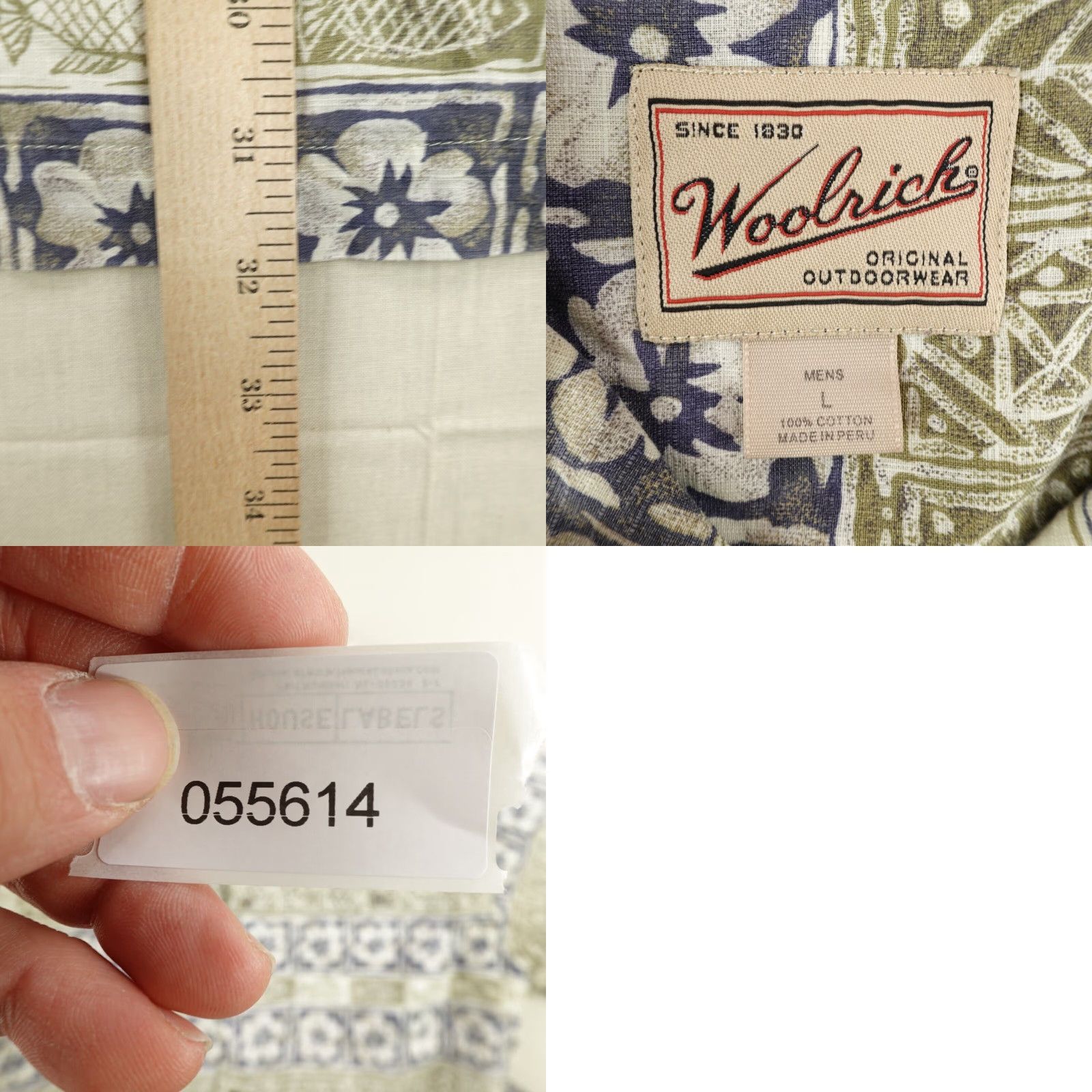 Vintage VINTAGE Woolrich Shirt Mens Large Green Floral Hawaiian Button Up Camp Y2K Size US L / EU 52-54 / 3 - 8 Thumbnail