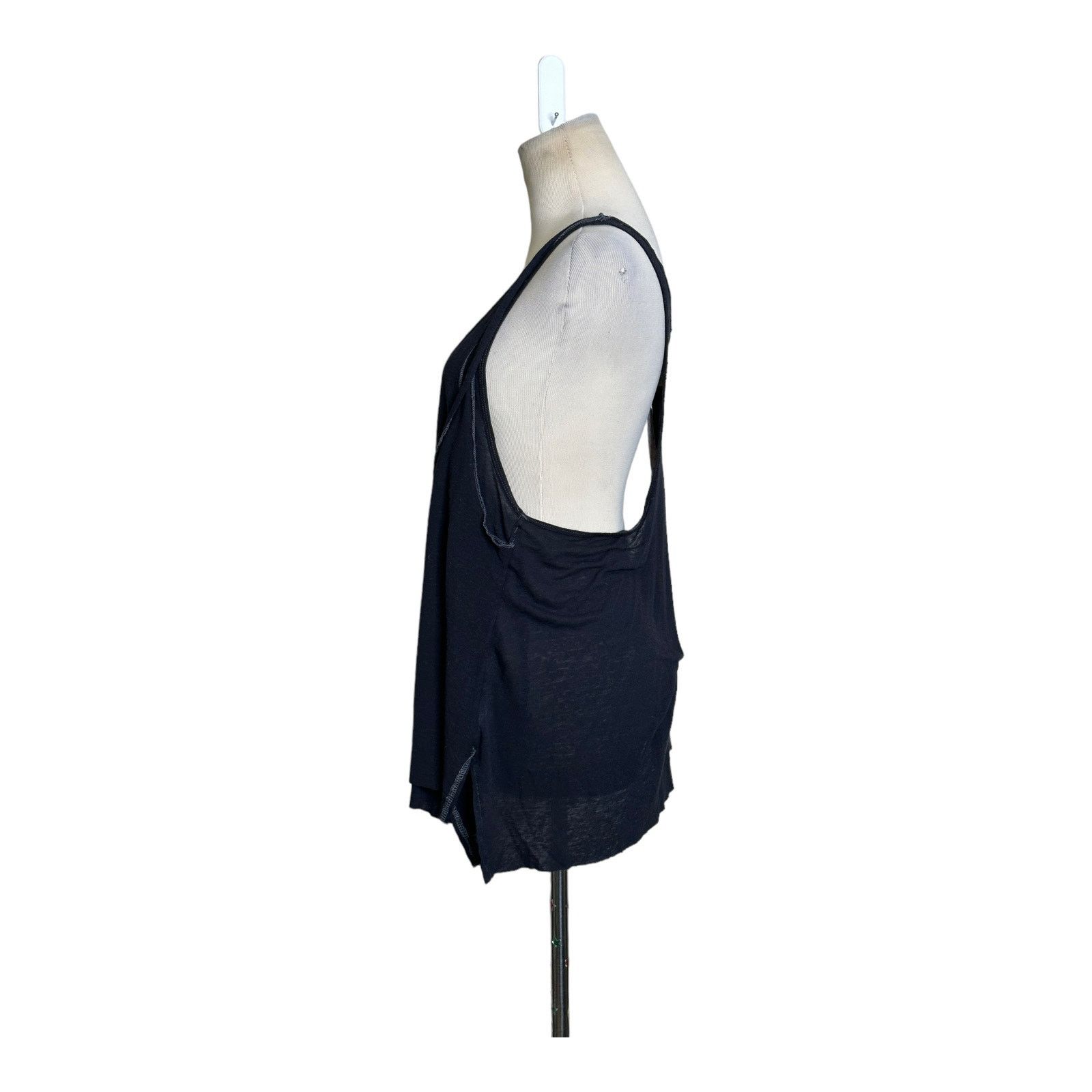 Free People We The Free black overlay racer back tank top size Small Size S / US 4 / IT 40 - 9 Thumbnail