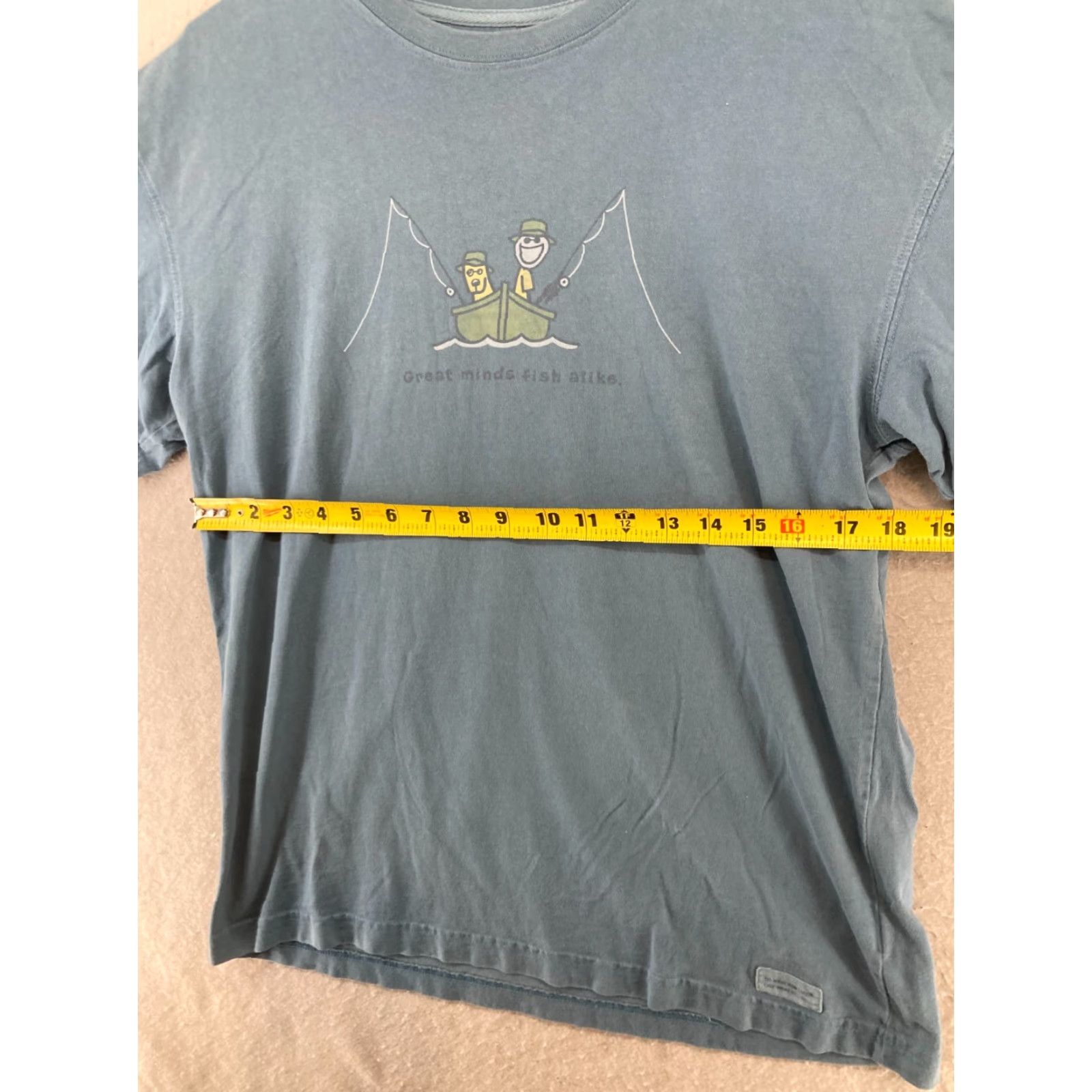 Life is Good Life is Good Mens T-Shirt M Blue Classic Fish Outdoor Size US M / EU 48-50 / 2 - 3 Thumbnail