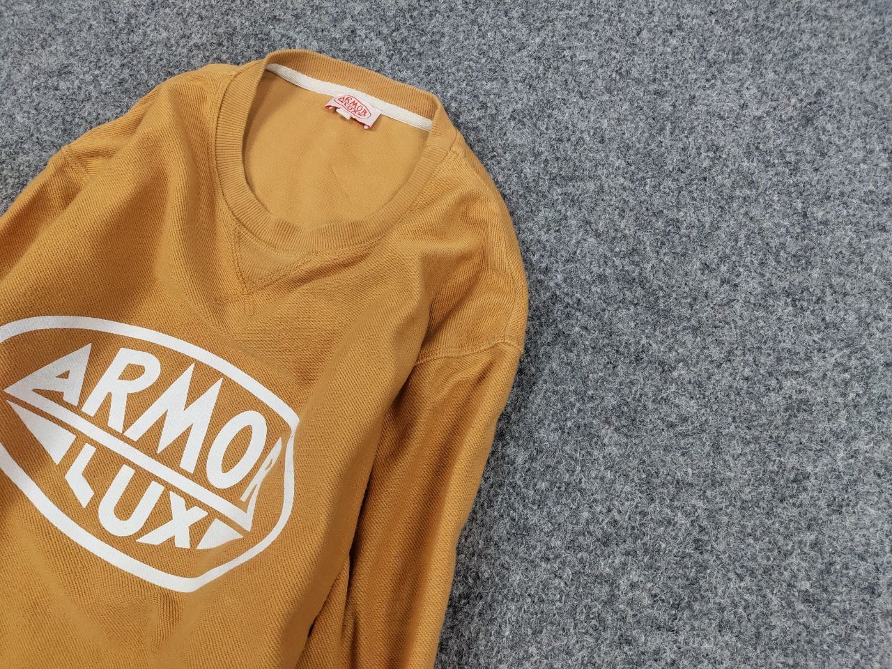 Armor-Lux Armor Lux Design Orange Circle Logo Crew Check Sweatshirt Size US XL / EU 56 / 4 - 4 Thumbnail