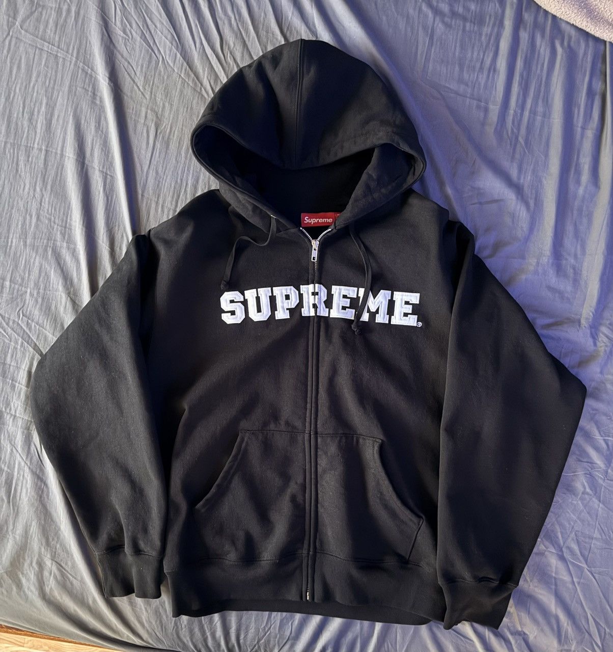 Supreme SUPREME (SS25) black applique zip up Size US M / EU 48-50 / 2 - 1 Thumbnail