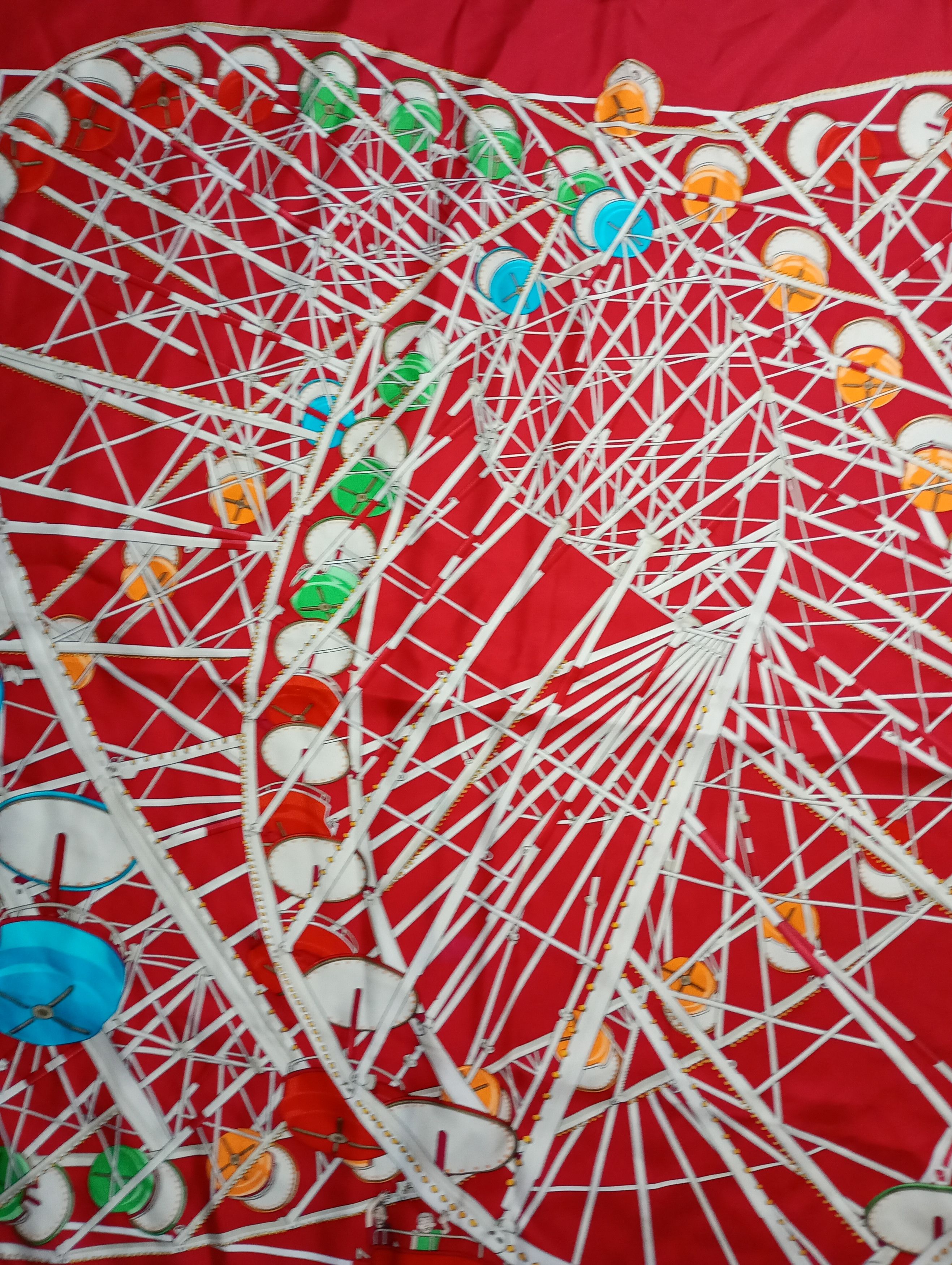 Hermes Hermès Red Grande Roue Carousel 90cm Silk Scarf Size ONE SIZE - 12 Thumbnail