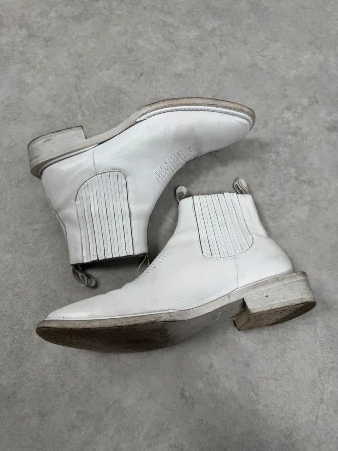 Roberto Cavalli 2010s Roberto Cavalli White Avant-Garde Leather Boots Size US 10 / EU 43 - 8 Thumbnail