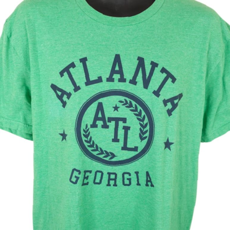 Vintage VINTAGE Atlanta Georgia T Shirt Mens Size Large Green Travel Destination Tee Size US L / EU 52-54 / 3 - 2 Thumbnail