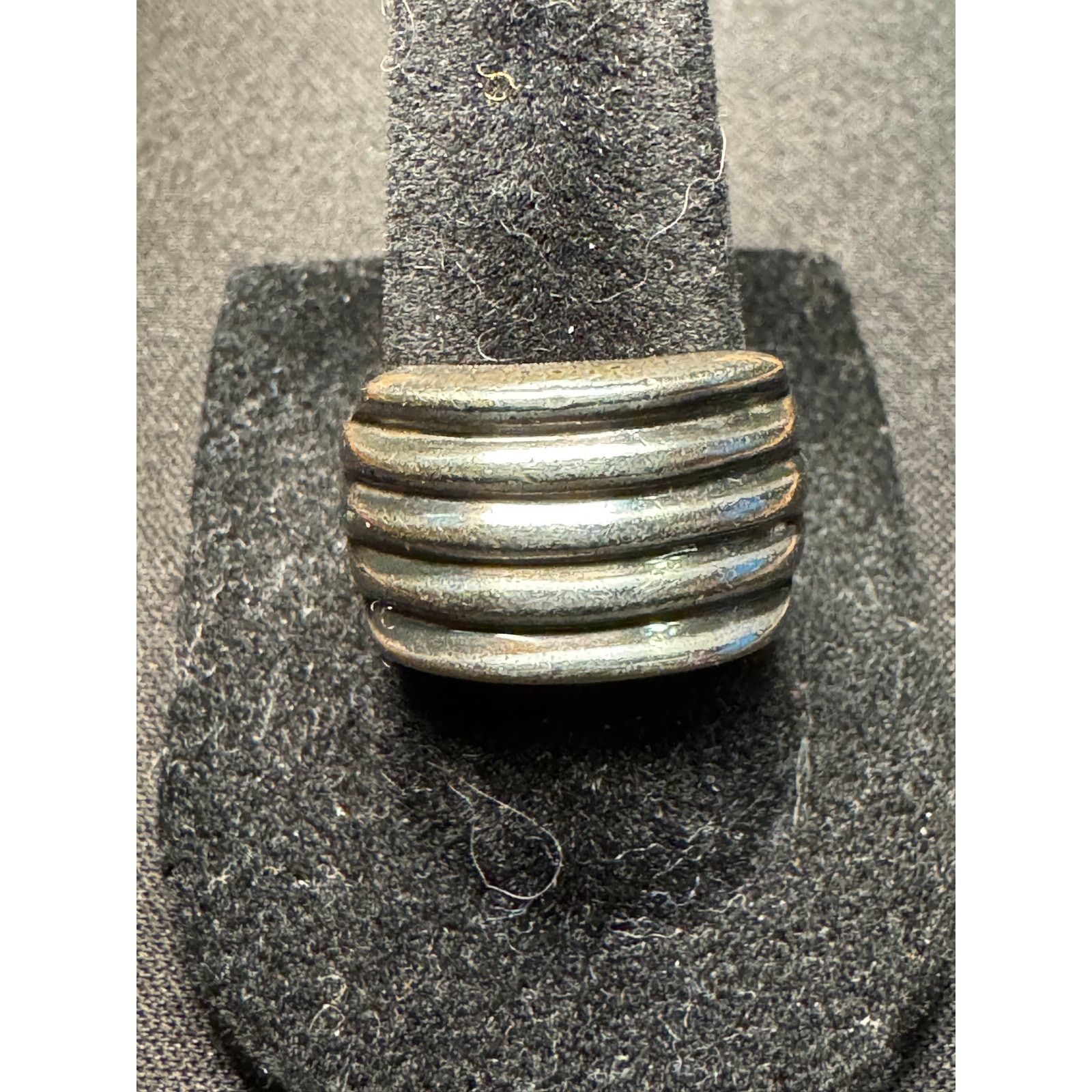 Other 925 Silver 7g Oxidized Dome Ribbed Band Spiral Ring Size 8 Size ONE SIZE - 2 Thumbnail