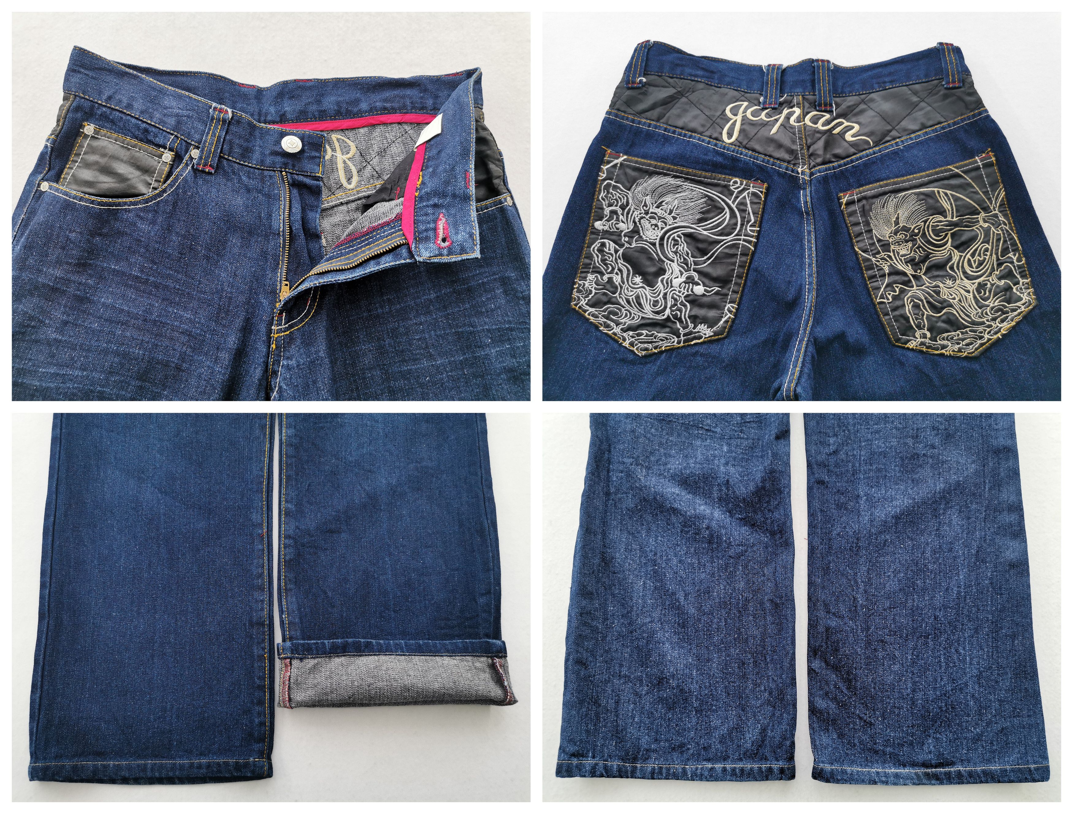 Japanese Brand FUJIN & RAIJIN Sukajan Souvenier Embroidered Denim Size 34 Size US 34 / EU 50 - 8 Thumbnail