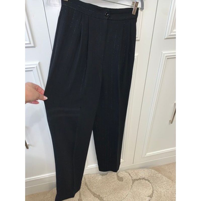 JH Collectibles JH Collectibles Women's Black Pinstripe PantSuit Set Size 10 Size 32" / US 10 / IT 46 - 3 Thumbnail