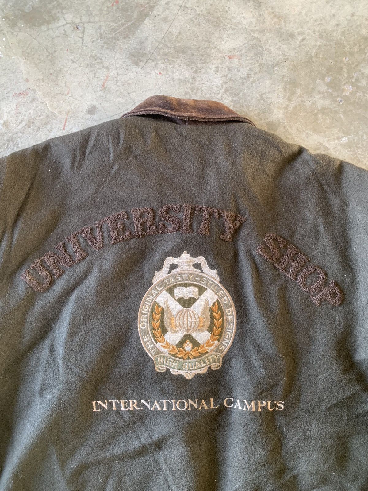Vintage University Shop suede leather sleeve varsity rare Size US XL / EU 56 / 4 - 10 Thumbnail