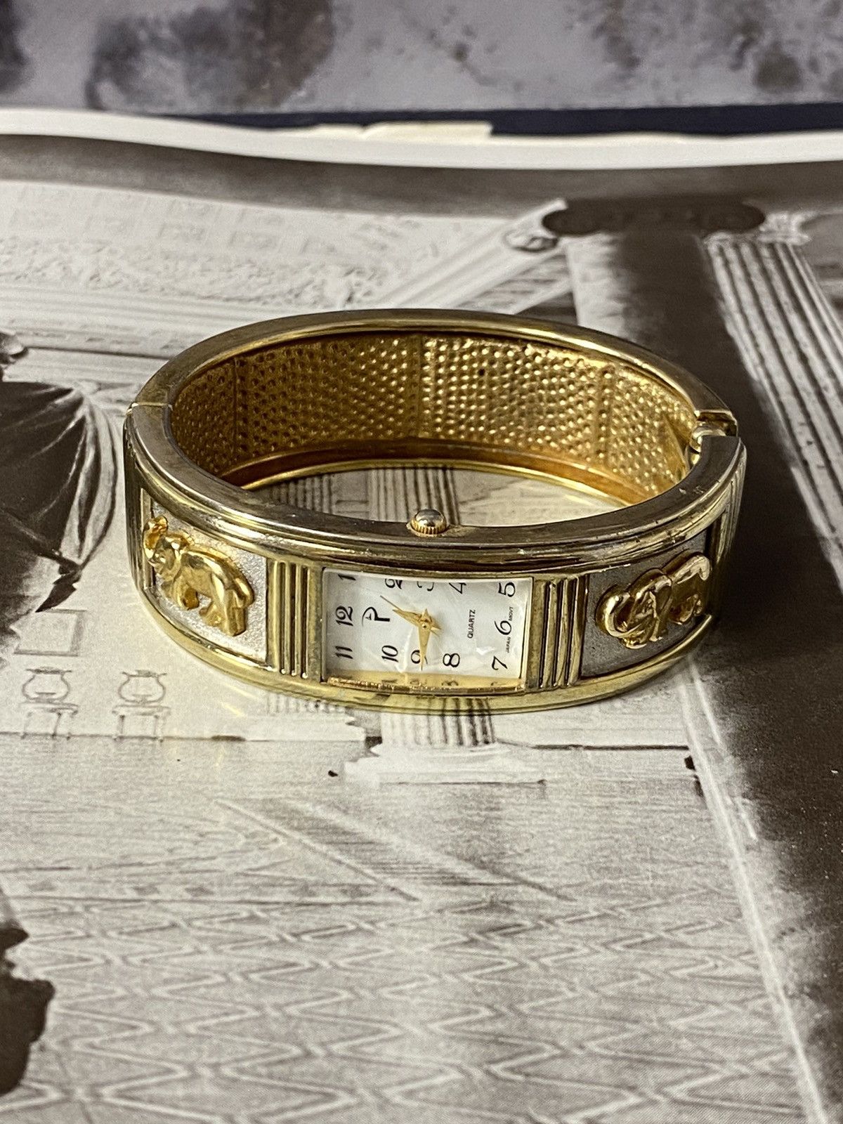 Jewelry Rare Vintage Watch Elephant Gold Bracelet Size ONE SIZE - 2 Thumbnail
