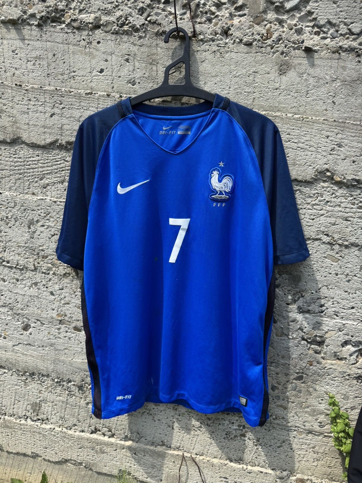 Nike France #7 Griezmann Distressed Soccer Jersey