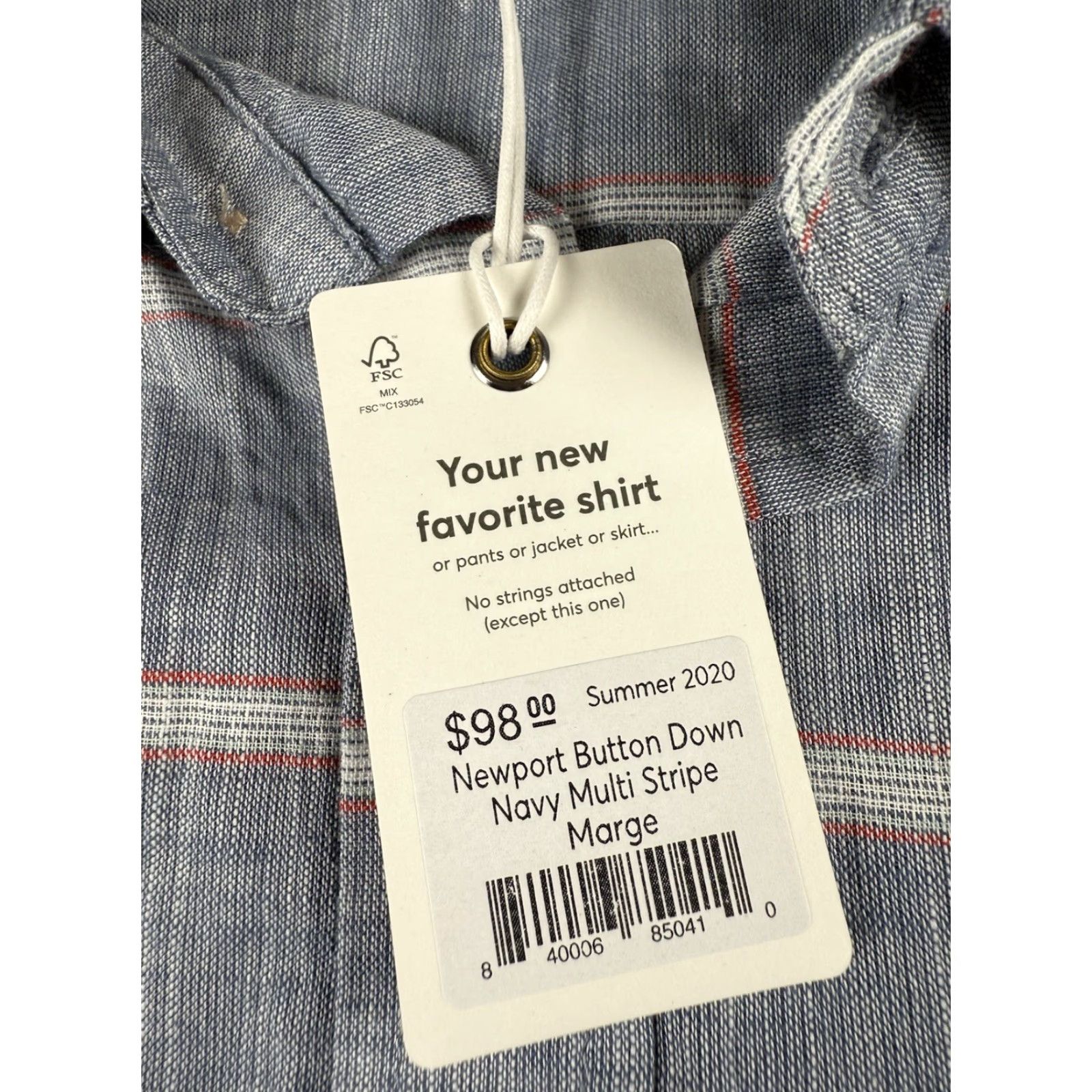 Marine Layer Marine Layer Newport Button-Down Navy Multi Stripe Marge M/L Mens Long Sleeve Shirt Blue Striped Msrp 98$ Size US M / EU 48-50 / 2 - 2 Thumbnail