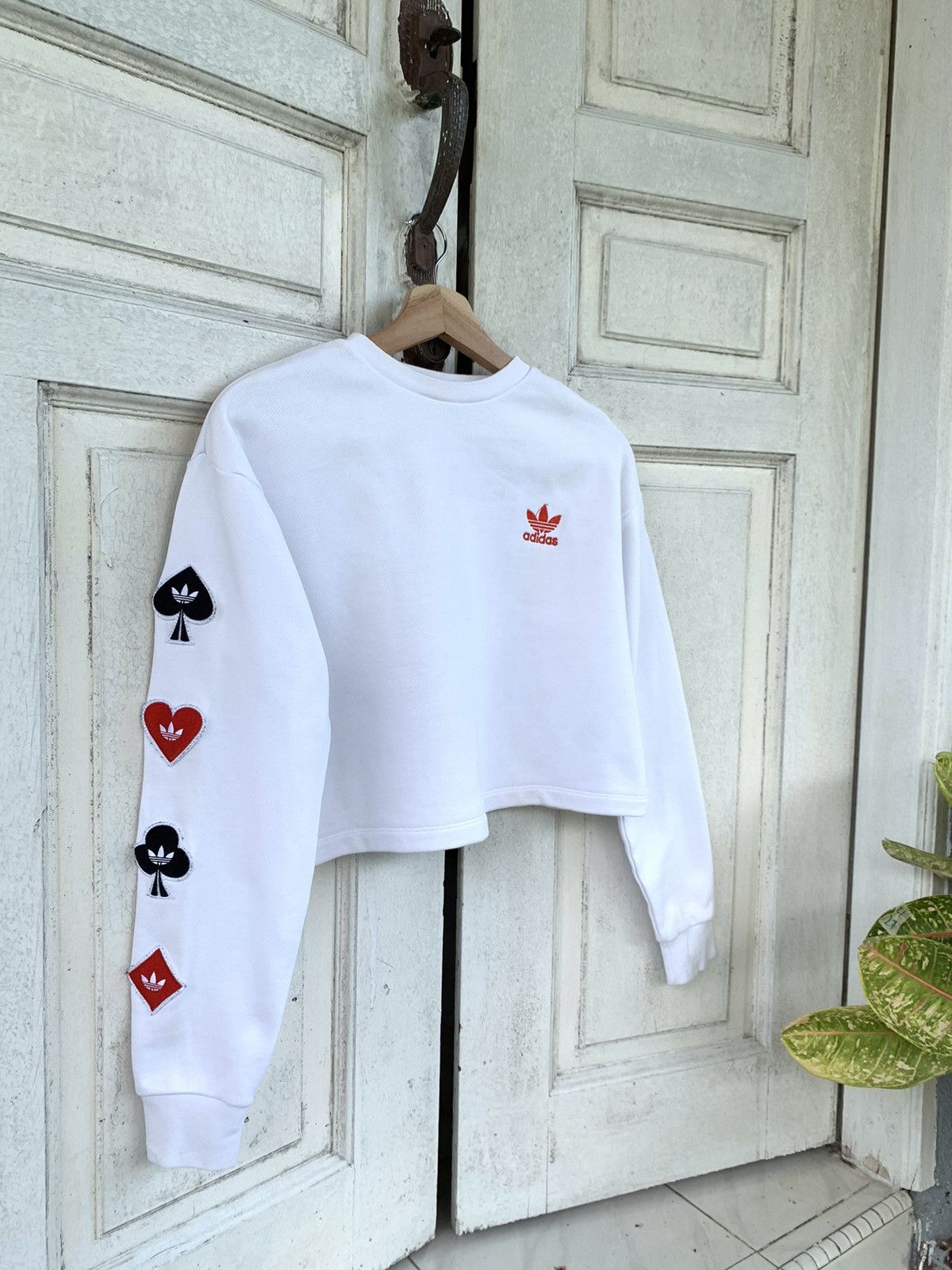 Adidas × Designer Beautiful Adidas Poker Crop Top sweatshirt Size M / US 6-8 / IT 42-44 - 1 Thumbnail