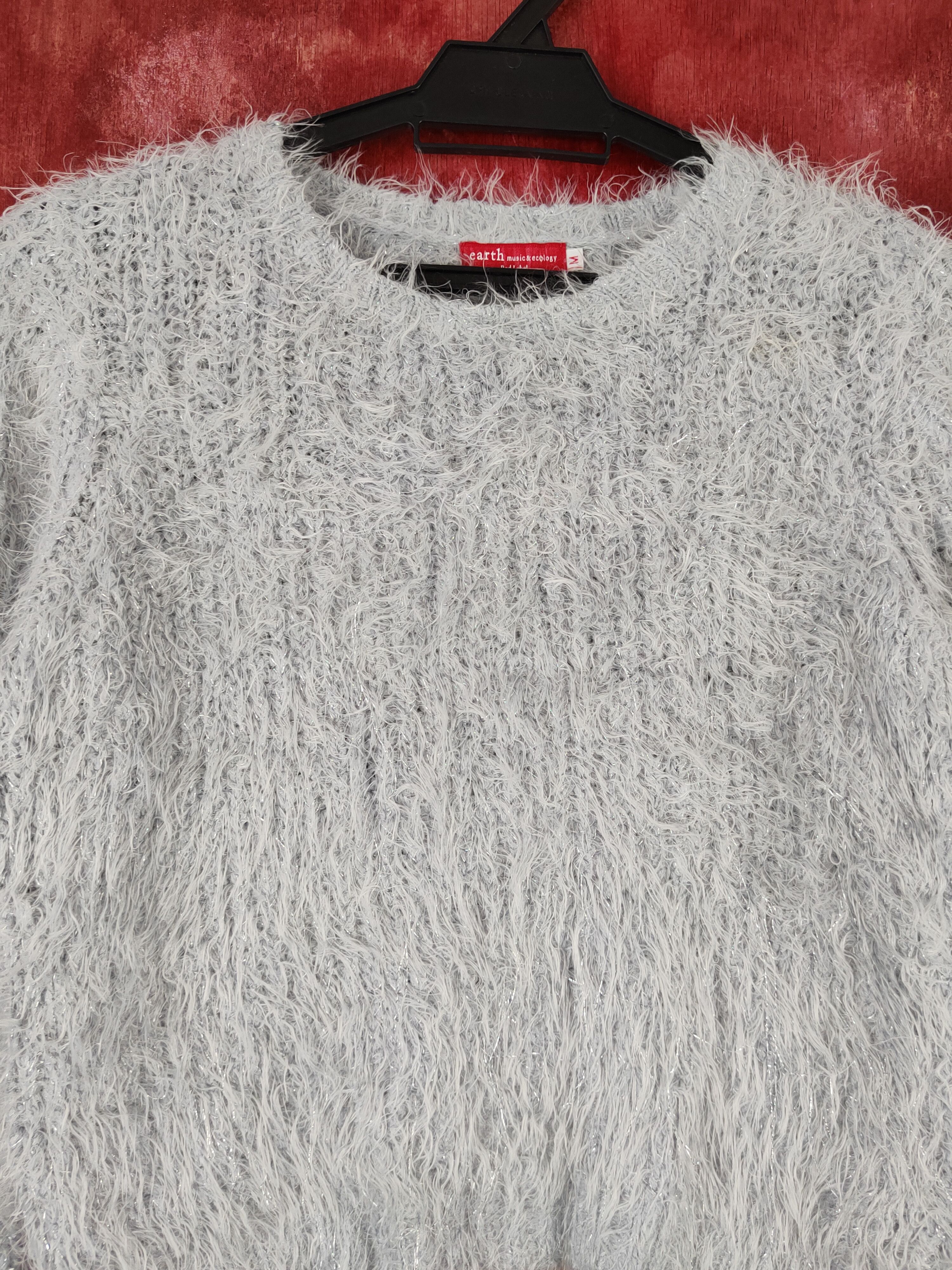 Homespun Knitwear × Japanese Brand × Vintage Earth Music & Ecology Light Gray Fur Mohair Knitwear #S1908 Size XS / US 0-2 / IT 36-38 - 2 Thumbnail