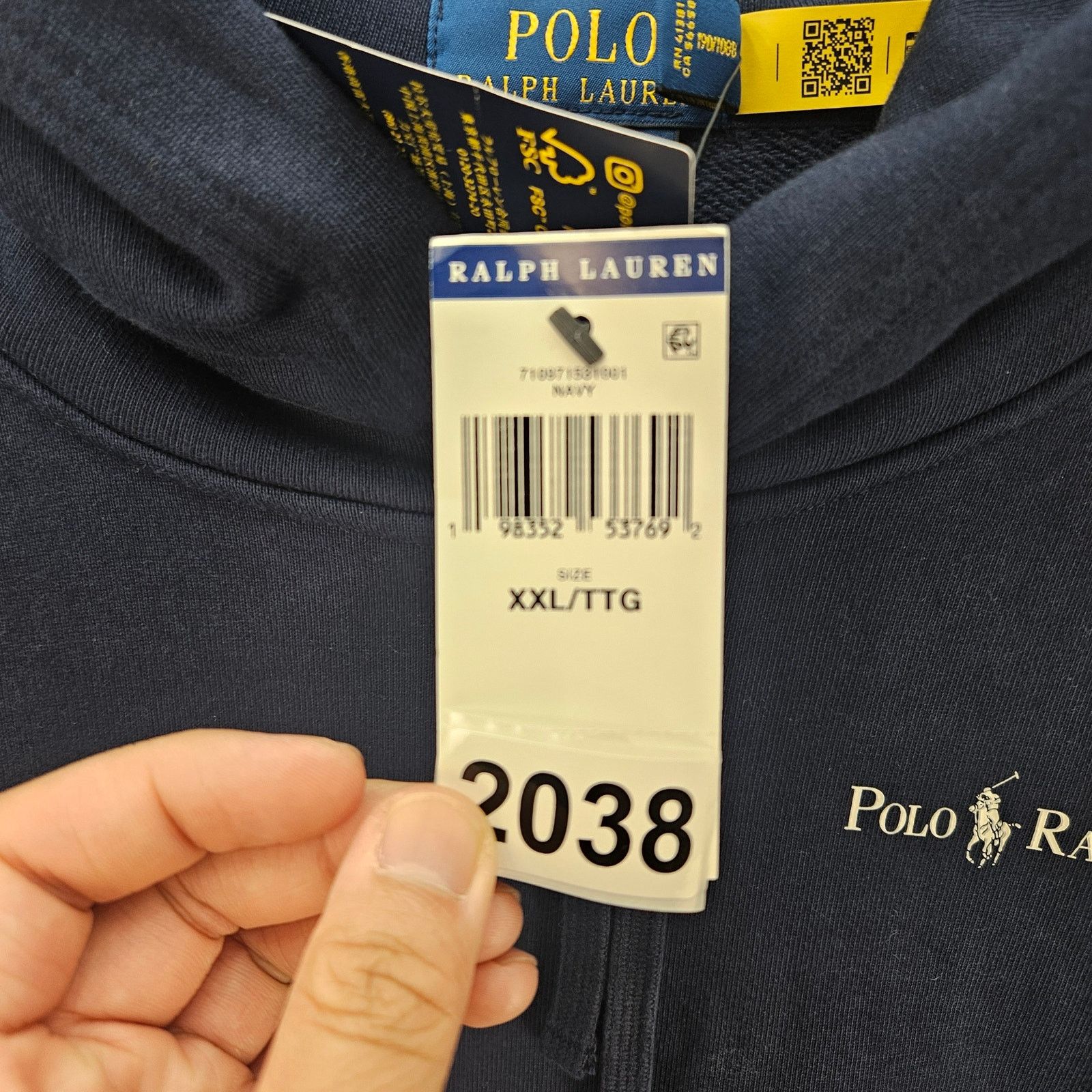 Polo Ralph Lauren POLO RALPH LAUREN MEN'S XXL NAVY BLUE TERRY CLOTH HEAVY DUTY Size US XXL / EU 58 / 5 - 3 Thumbnail