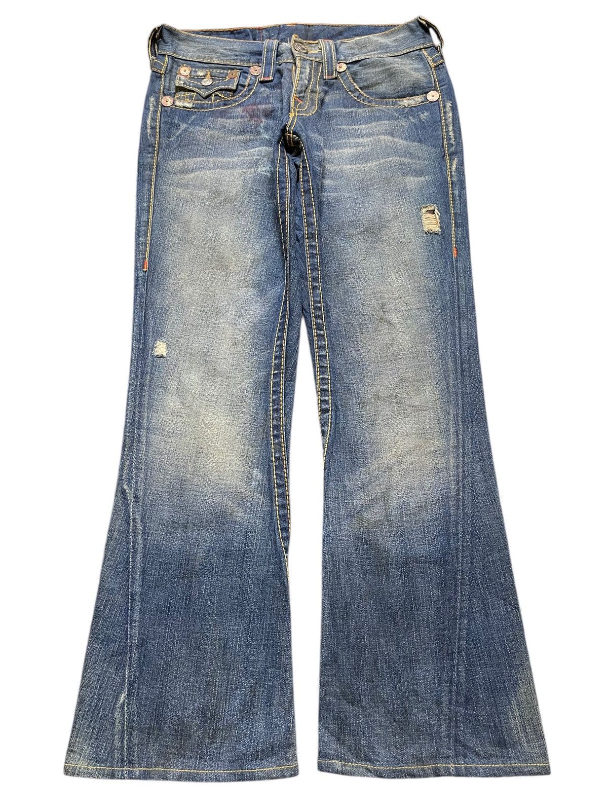 True Religion Vintage Usa True Religion Mud Wash Whiskers Bootcut Wide Leg Size US 31 - 1 Thumbnail