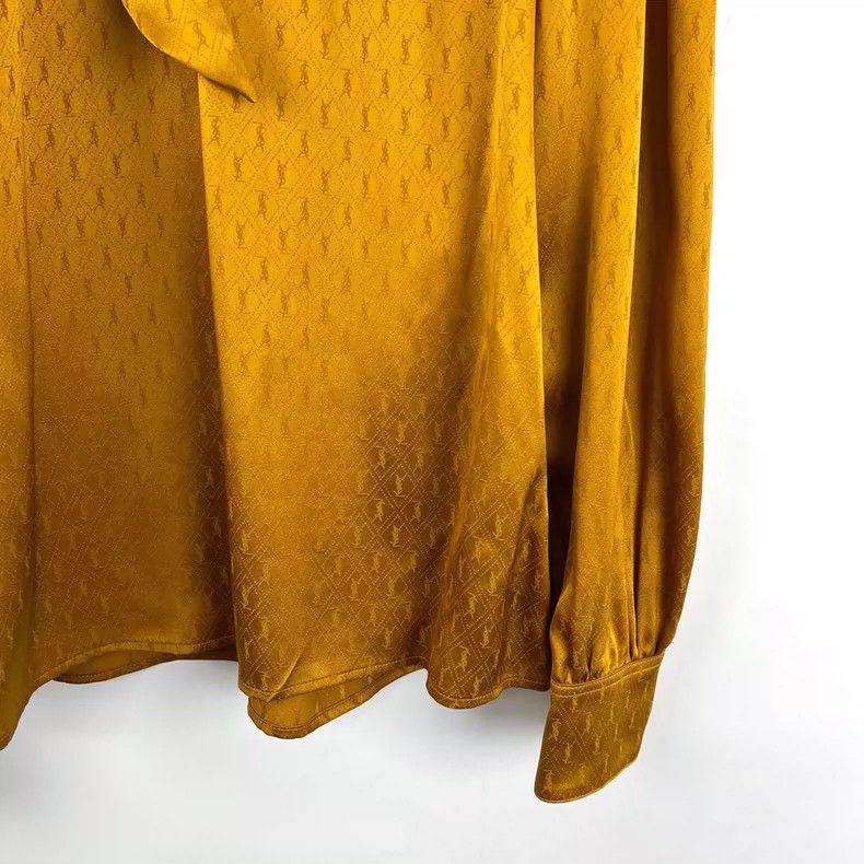 Saint Laurent Paris Saint Laurent ParisSilk shirt with monogrammed ribbon desi Size XXS / US 00 / IT 34 - 7 Thumbnail