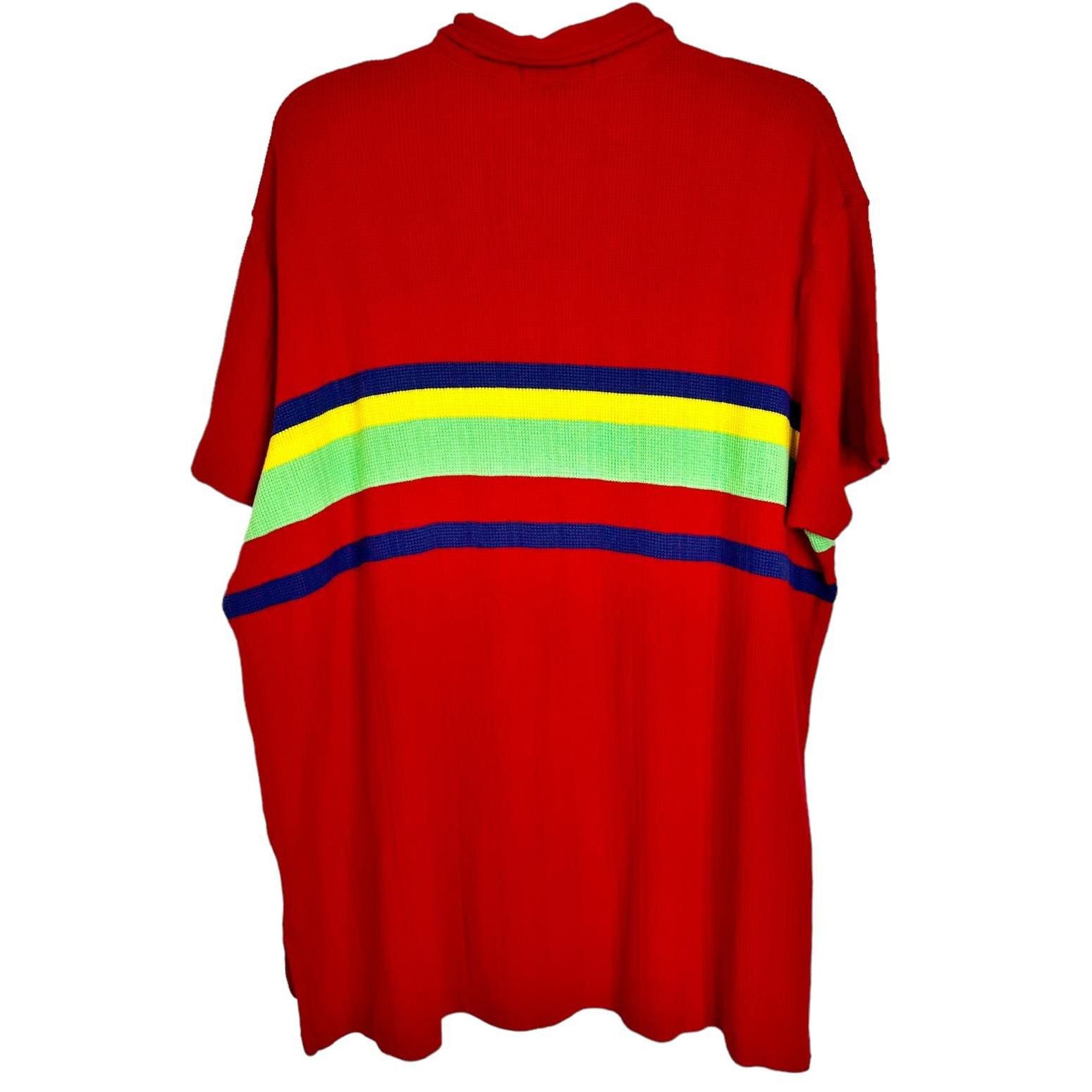 Polo Ralph Lauren Polo Ralph Lauren Colorful Waffle Knit SS Polo Shirt Mens XL Size US XL / EU 56 / 4 - 2 Thumbnail