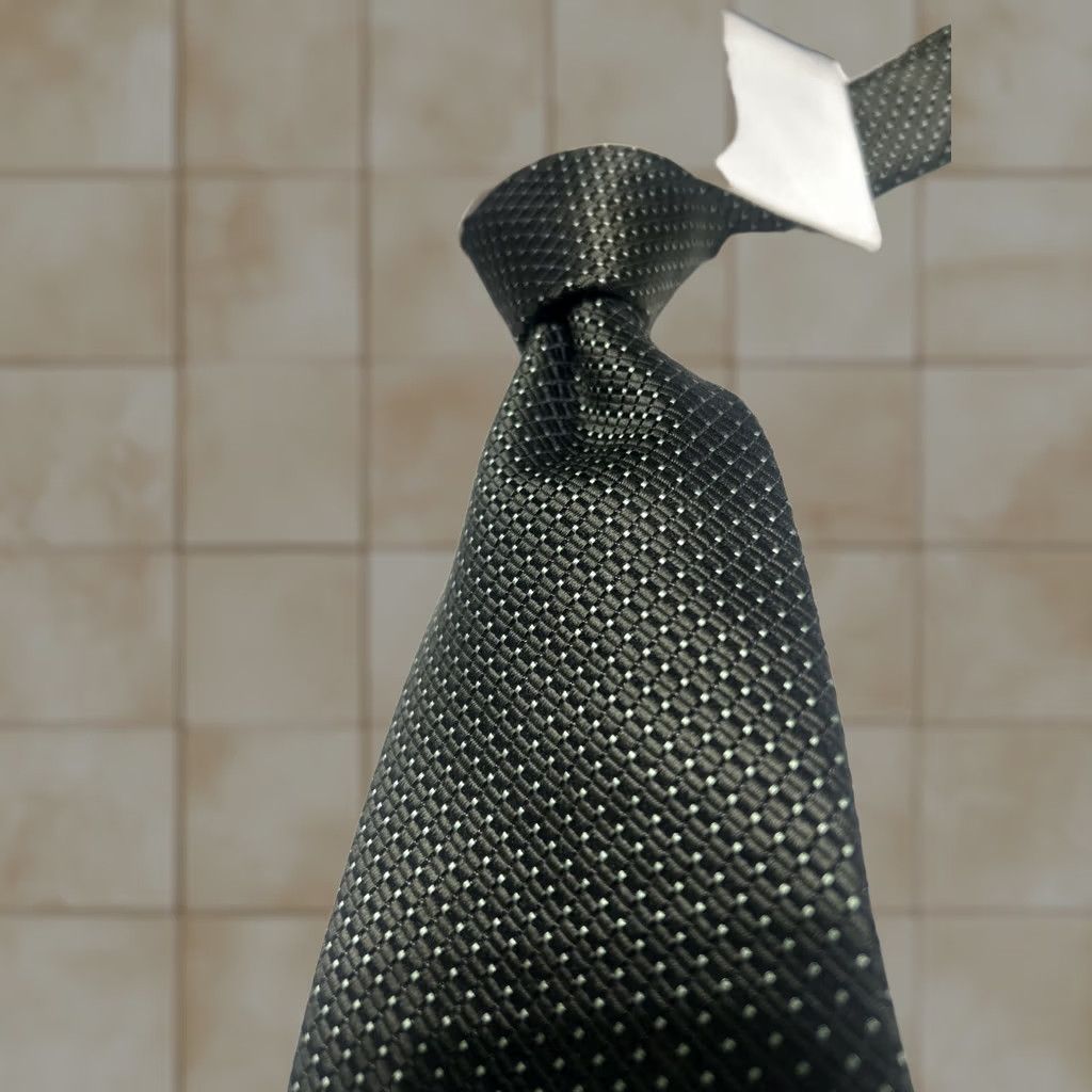 Vintage Pure Silk Cafe Coton Tie Geometric Green 3.5x58 Men Adult Silk Tie Mens Size ONE SIZE - 1 Thumbnail