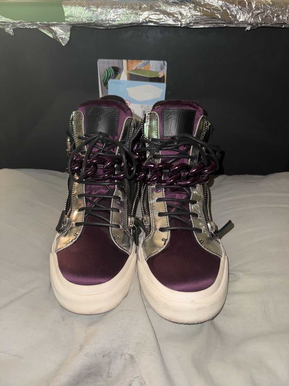 Giuseppe Zanotti Giuseppe Zanotti mens sneaker plum chain Size US 10 / EU 43 - 3 Thumbnail