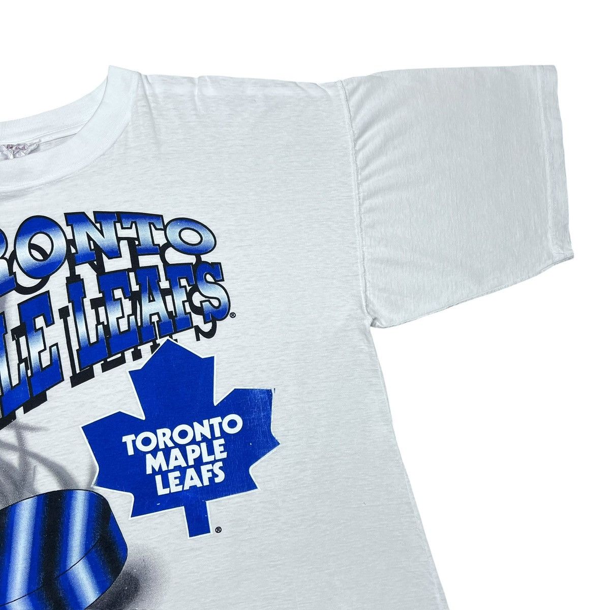 NHL Vintage 90s NHL Toronto Maple Leafs Hockey Spell Out T-Shirt Size US XL / EU 56 / 4 - 8 Thumbnail