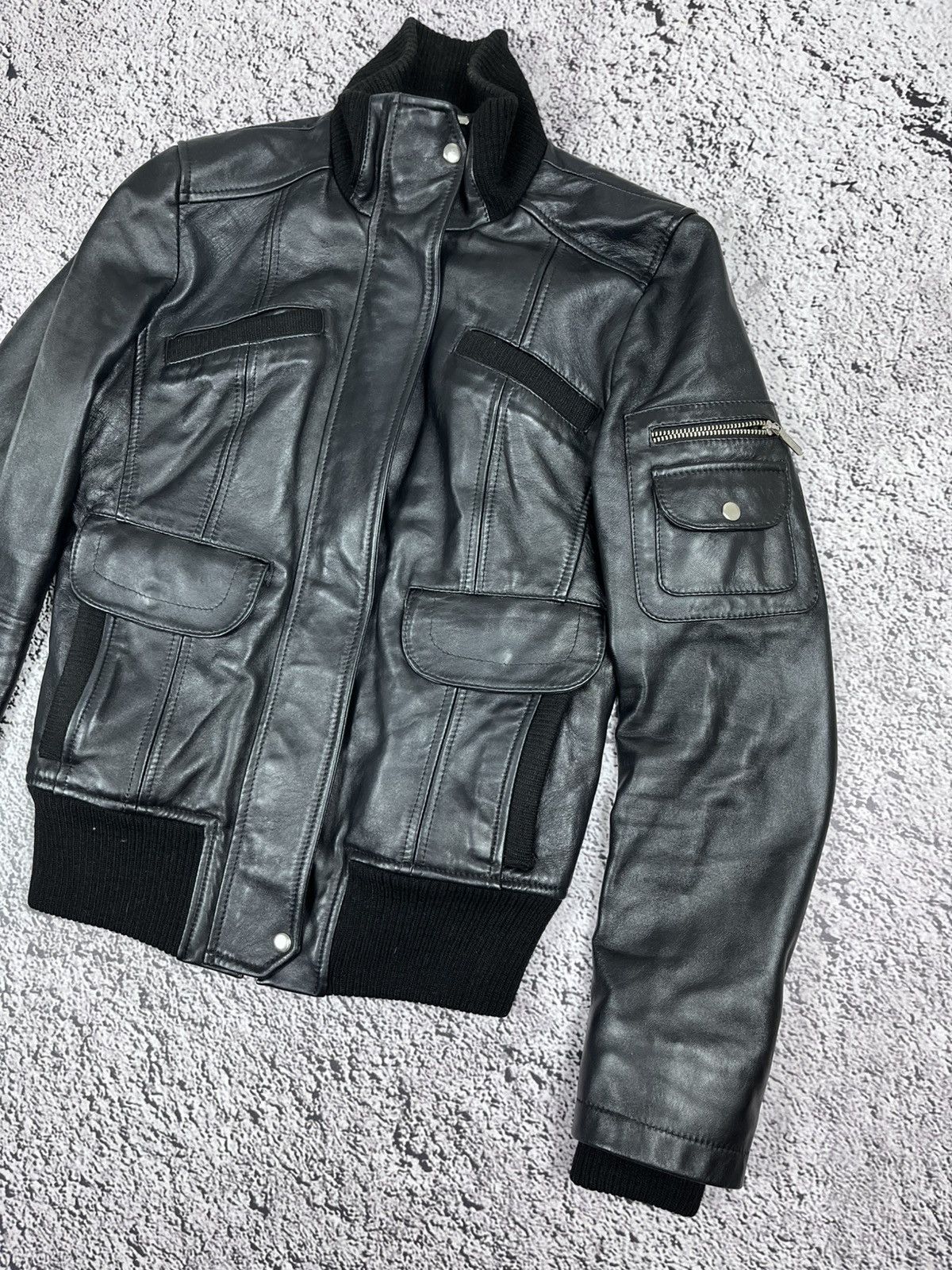 John Richmond Women Aviator Leather Bomber Jacket John Richmond 42 IT Size M / US 6-8 / IT 42-44 - 3 Thumbnail