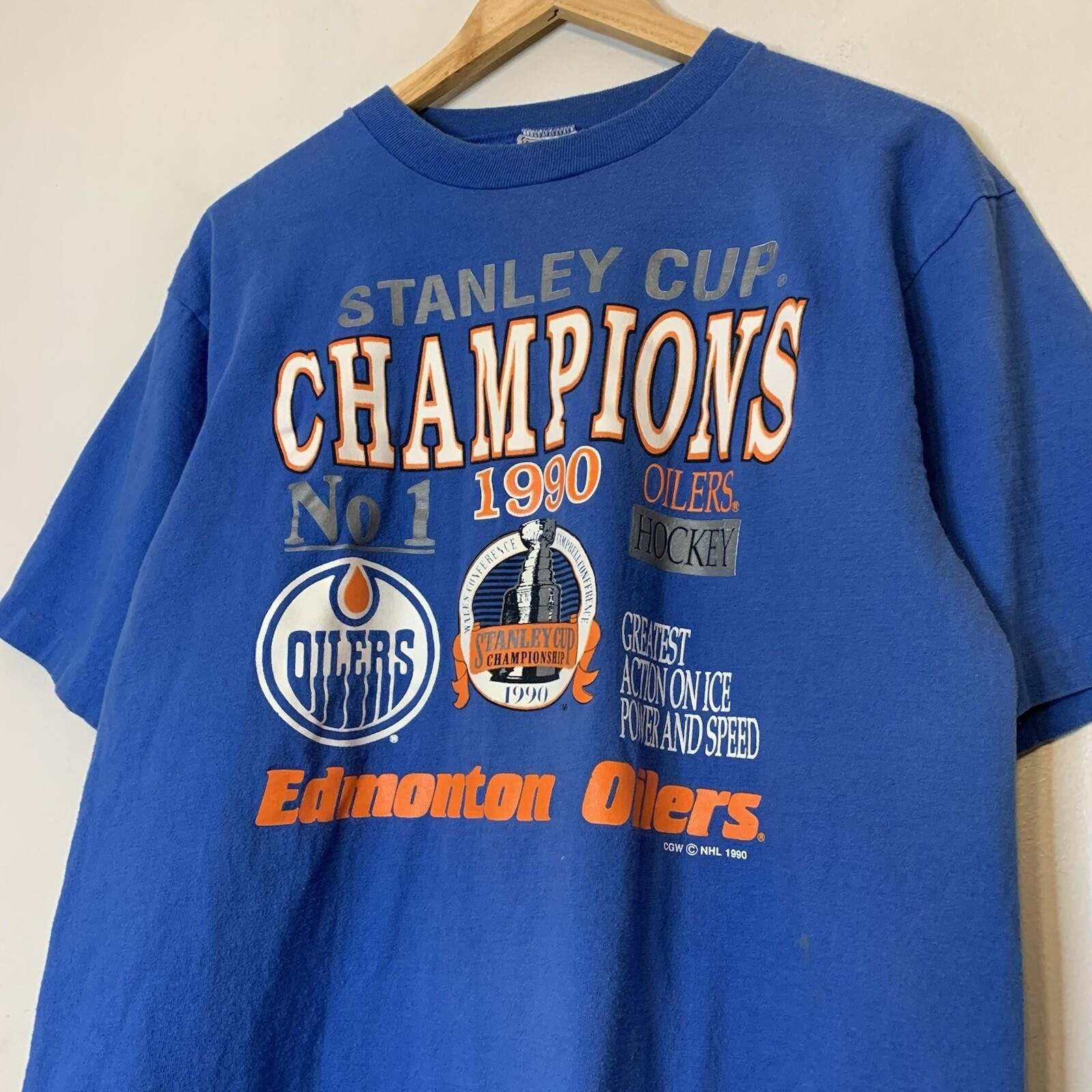 NFL Vintage 1990 Edmonton Oilers NHL Graphic Shirt Blue Size M Size US M / EU 48-50 / 2 - 2 Thumbnail